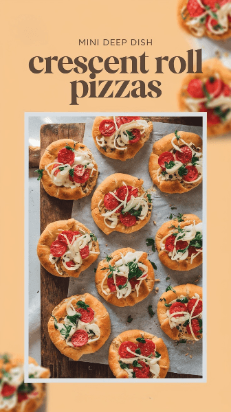 Mini Deep Dish Crescent Roll Pizzas—a