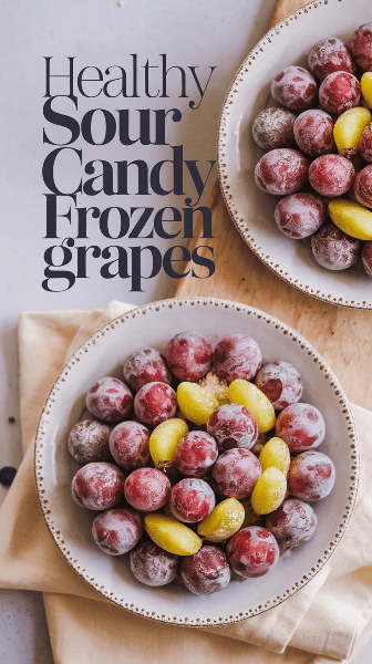 3-Ingredient Healthy Sour Candied Frozen Grapes