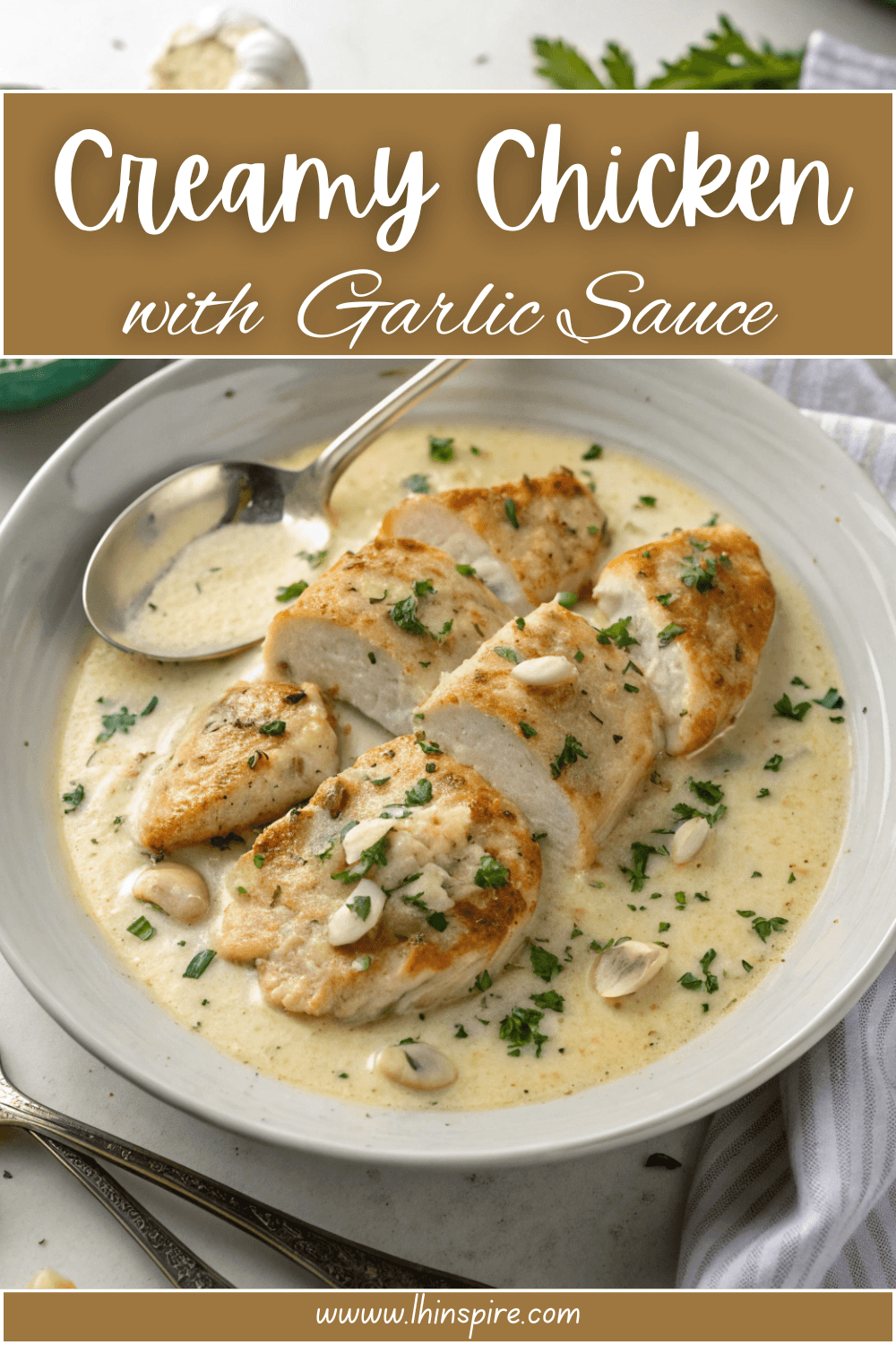 Creamy Chicken with Garlic Cream Sauce Recipe