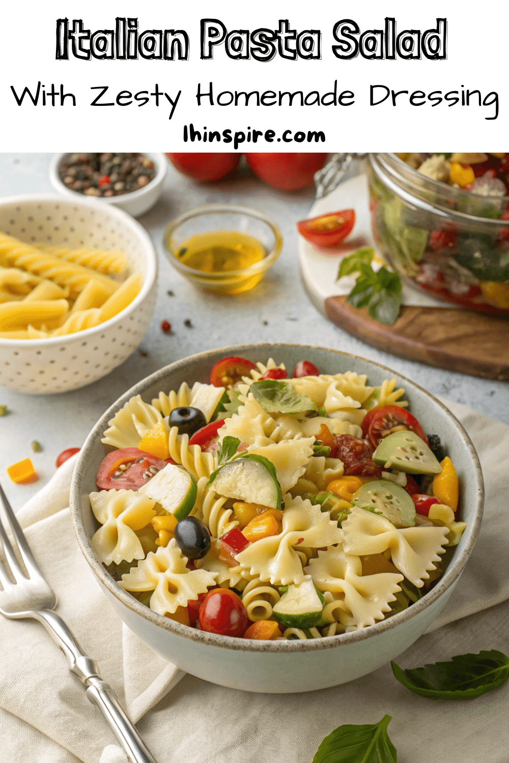 Vibrant Italian Pasta Salad with Homemade Dressing
