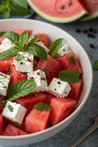Watermelon, Feta & Mint Salad