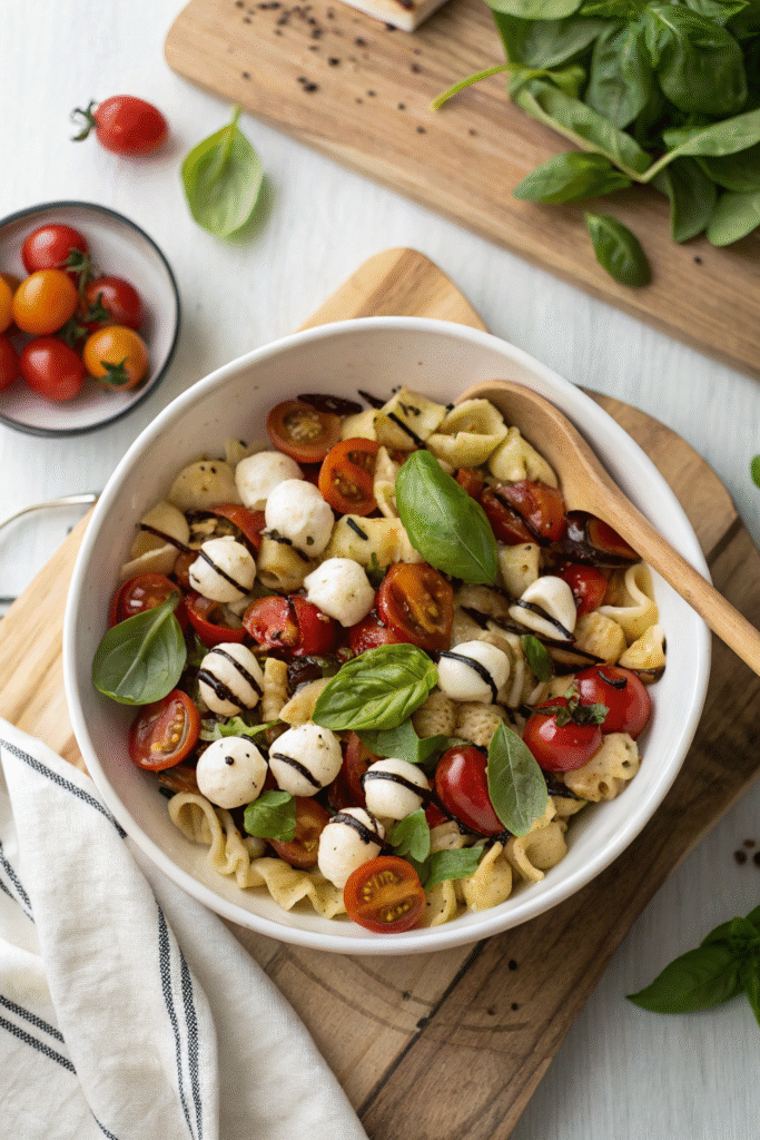 Caprese Pasta Salad with Balsamic Glaze