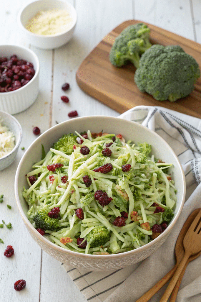 Tangy Broccoli Slaw with Cranberries