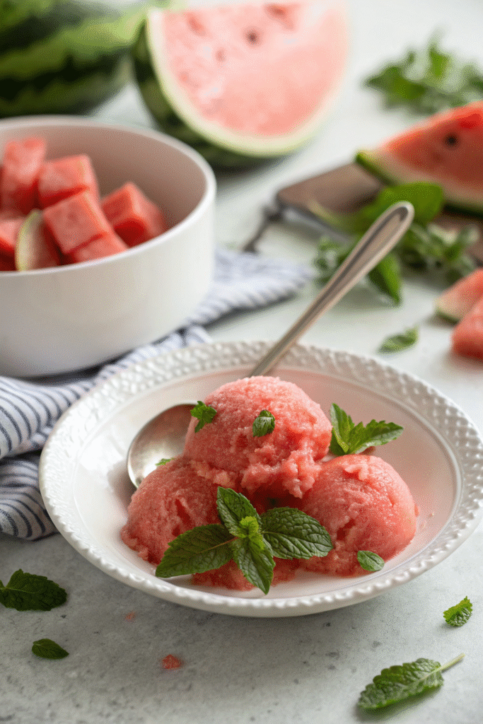 3-Ingredient Watermelon Mint Sorbet