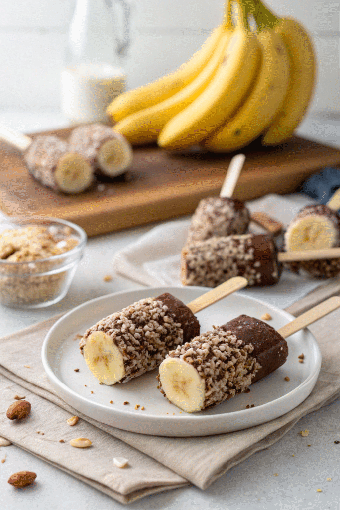Frozen Chocolate-Dipped Banana Pops