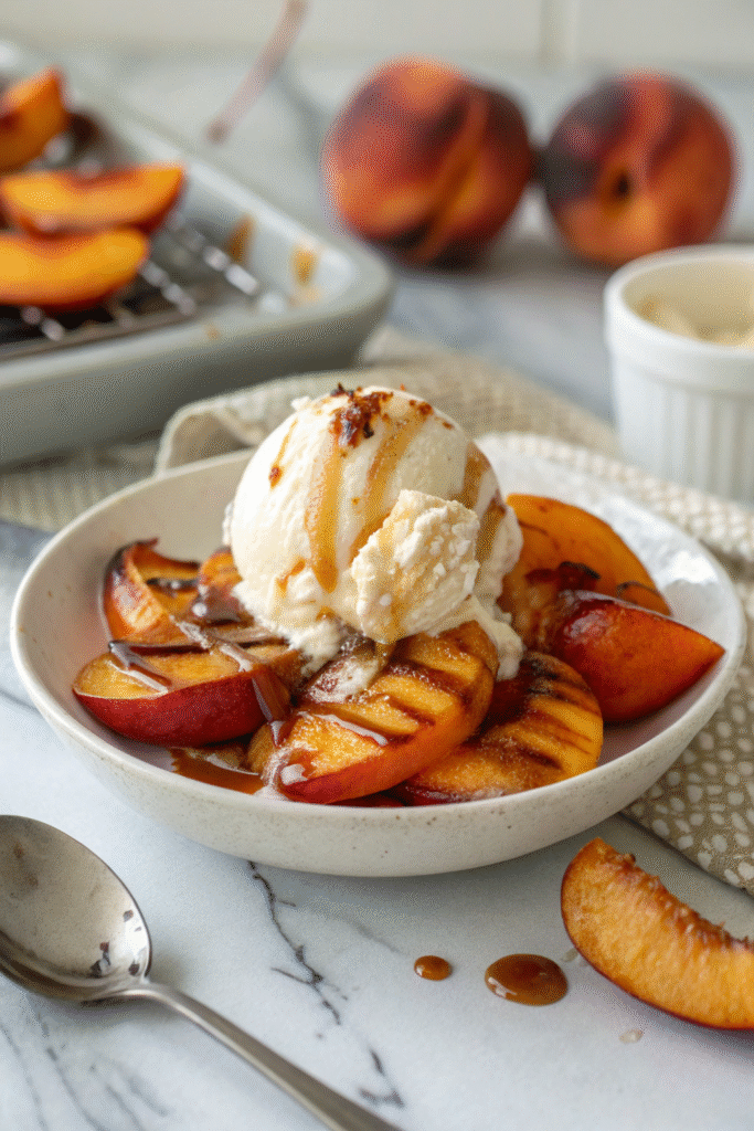 Grilled Peach Sundaes