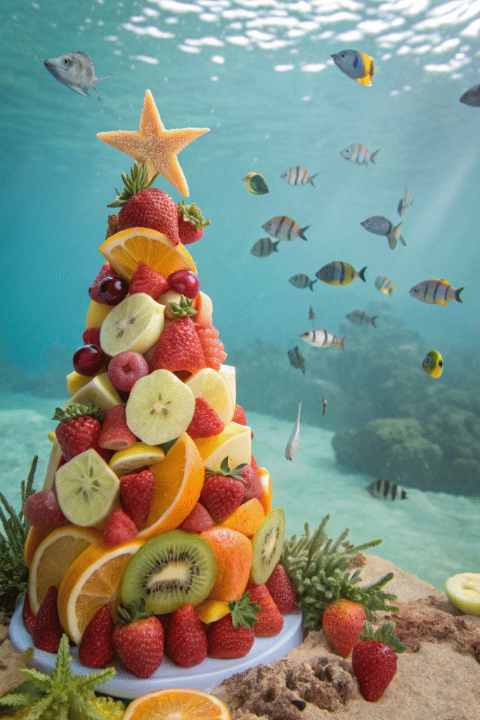 Fruit Coral Reef, under the sea snacks for kids mood.