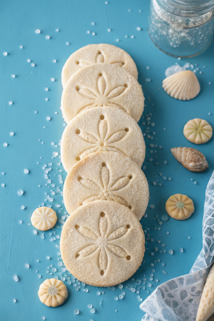 Sand Dollar Sugar Cookies, under the sea snacks for kids mood.