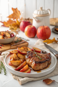 Maple Glazed Pork Chops with Roasted Apples