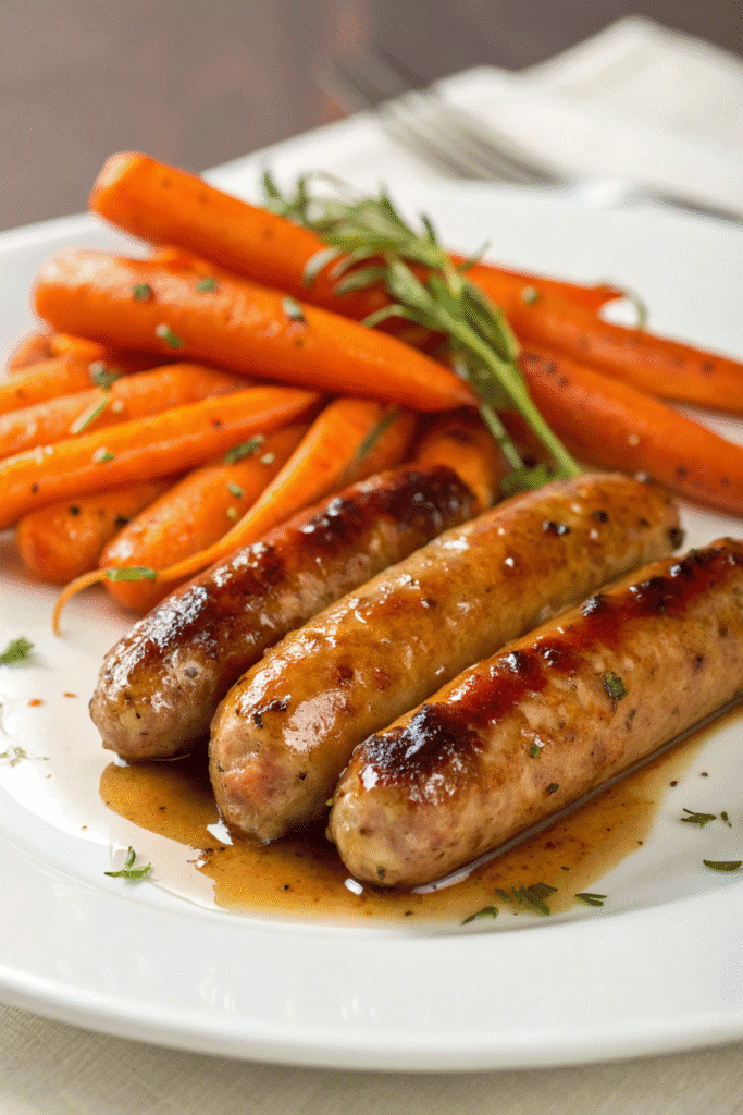 Honey Garlic Carrots & Sausages
