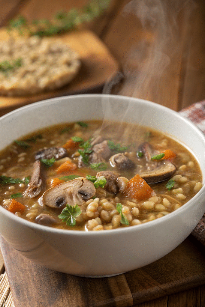 Hearty Barley & Mushroom Soup