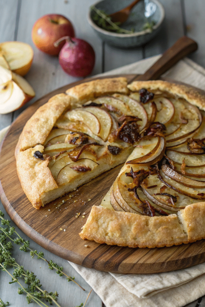 Savory Apple-Onion Galette with Aged Cheddar Crust