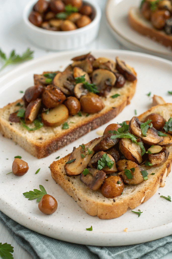 Wild Mushroom and Chestnut Toasts
