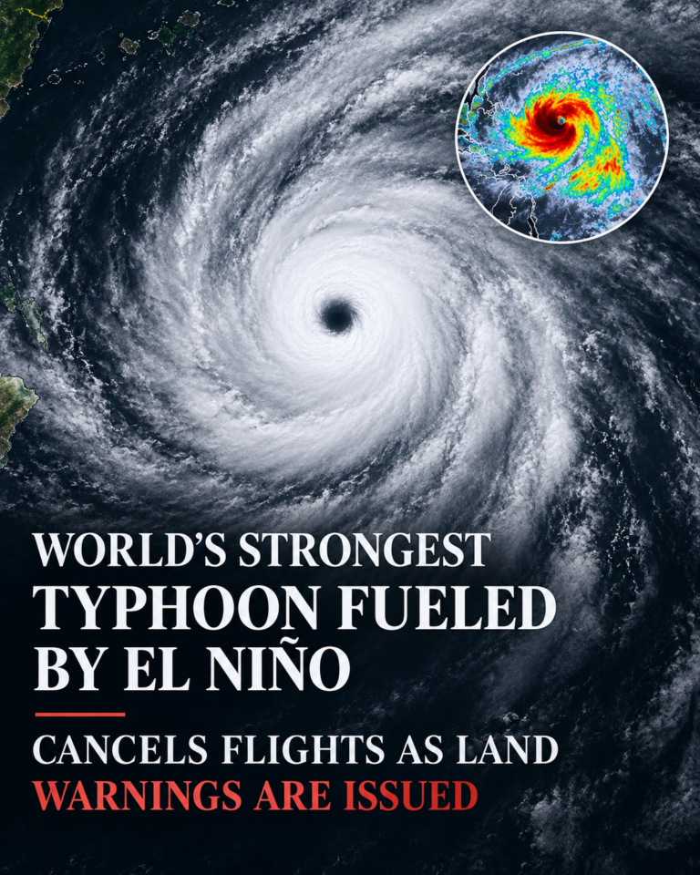 World’s strongest typhoon, fueled by El Niño, cancels flights as land warnings are issued